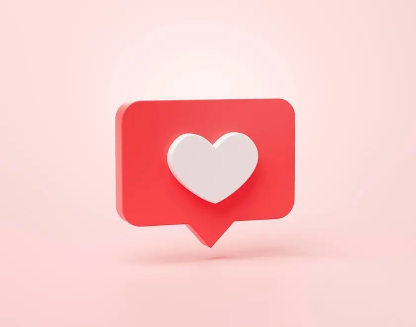 Estrategias de marketing exitosas en redes sociales representadas por un icono de corazón en una notificación